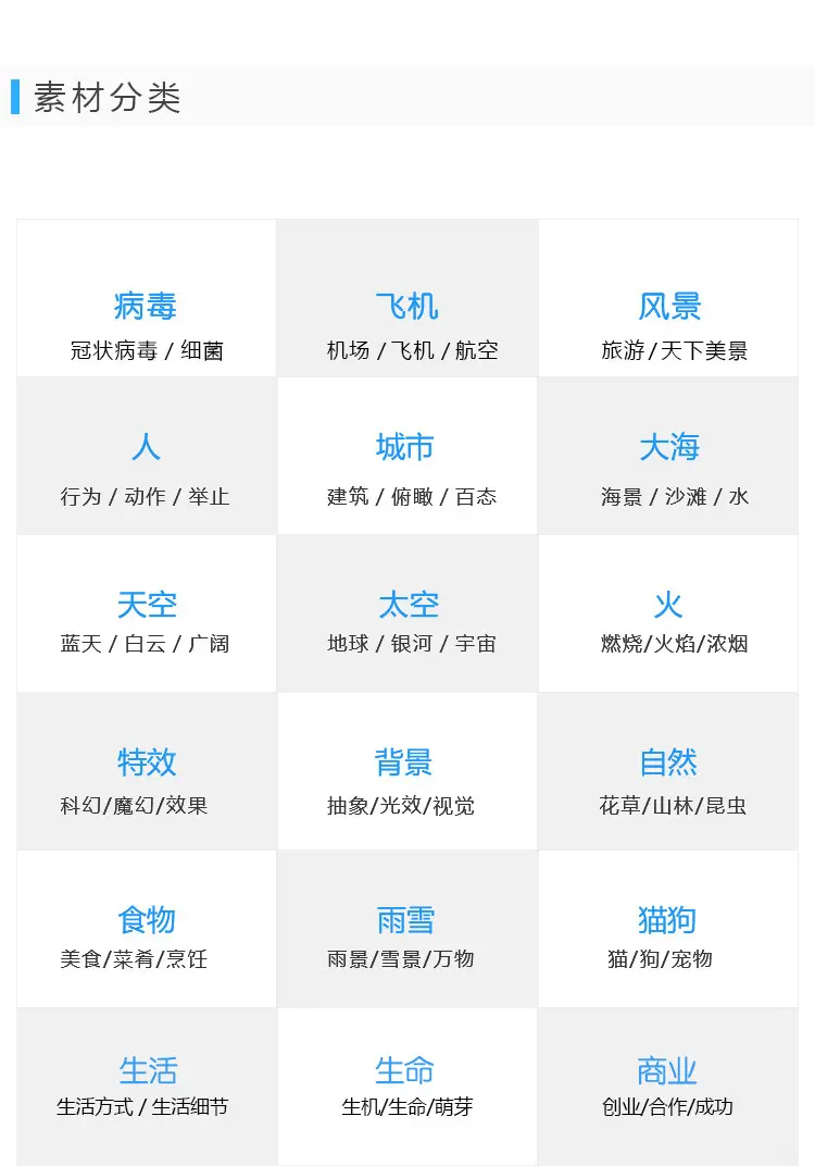 1602个横竖屏超高清可商用视频素材 4K/2k/1080p分辨率 MP4格式