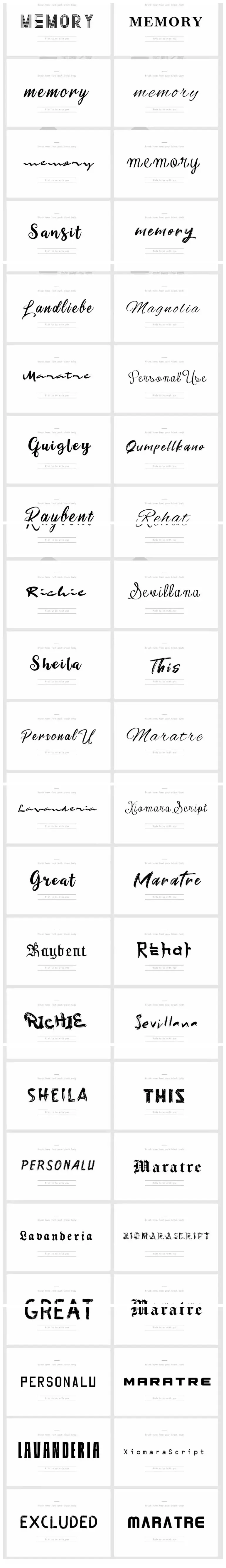 780款可商用英文+日文+韩文字体包素材下载