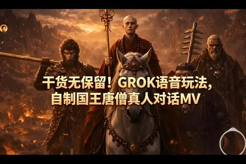 货无保留！GROK语音玩法，自制国王唐僧真人对话MV