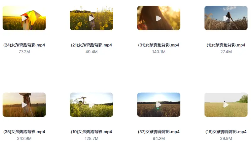 42款唯美女孩奔跑背影治愈情感视频素材 第2张