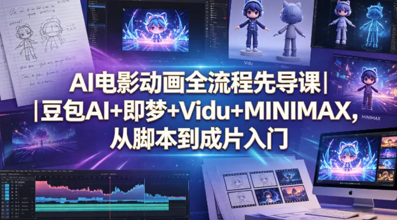 AI电影动画全流程先导课｜豆包AI+即梦+Vidu+MINIMAX