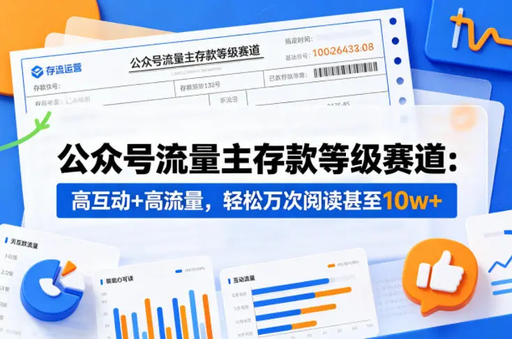 公众号流量主之存款等级赛道，高互动+高流量，轻松达到万次阅读