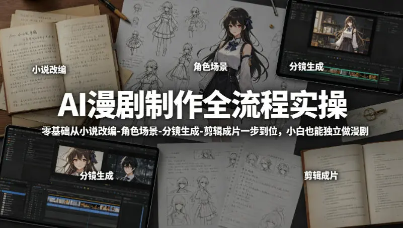 AI漫剧制作全流程实操，小白也能独立做漫剧