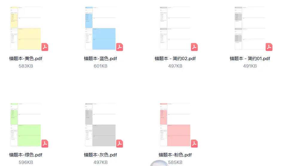 儿童小学语文数学错题本错题修正笔记模板 第4张