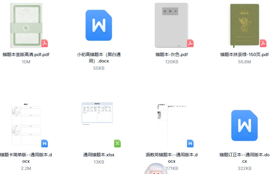 儿童小学语文数学错题本错题修正笔记模板 第2张