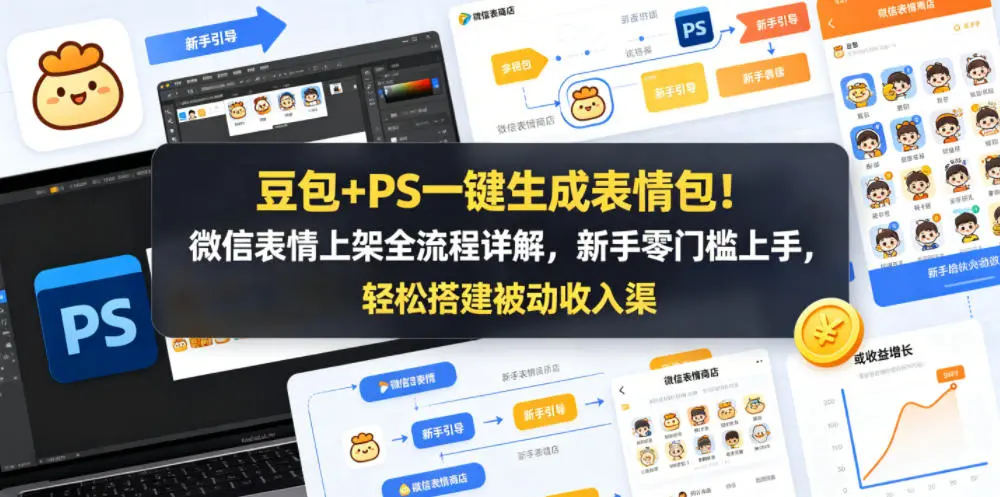 豆包+PS一键生成表情包！微信表情上架全流程详解