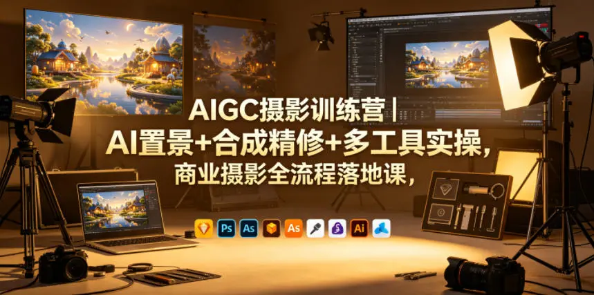 AIGC摄影训练营，商业摄影全流程落地课