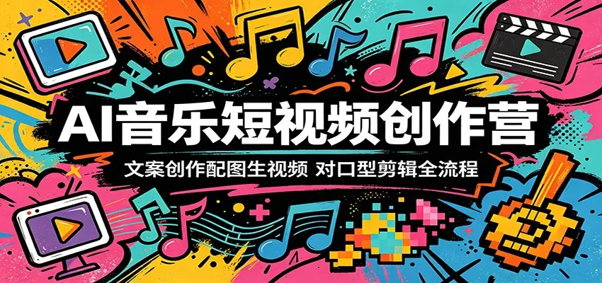 AI音乐短视频创作营：文案创作配图生视频，对口型剪辑全流程