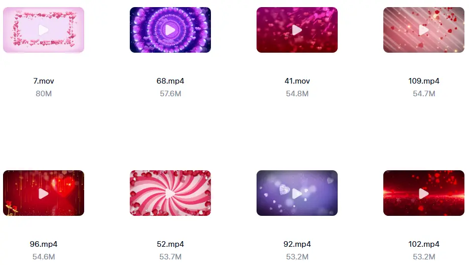 精选122款情人婚礼爱心横屏视频LED背景素材 第6张