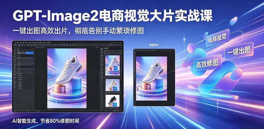 GPT-Image2电商视觉大片实战课，一键出图高效出片