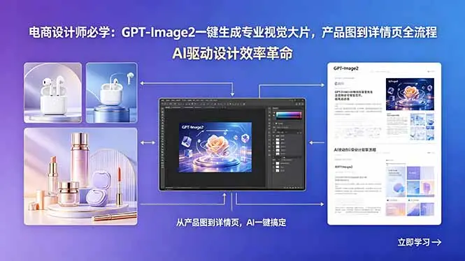 GPT-Image2一键生成专业视觉大片，产品图到详情页全流程