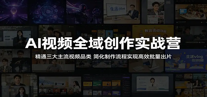 AI视频全域创作实战营：精通三大主流视频品类