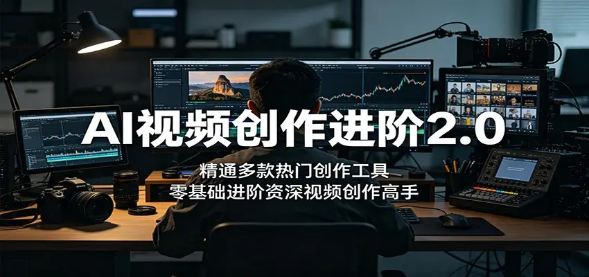 AI视频创作进阶2.0：精通多款热门创作工具，零基础进阶资深视频创作高手