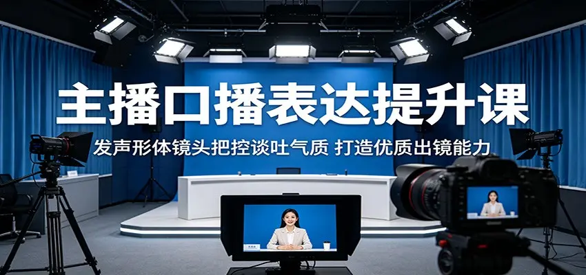 主播口播表达提升课：发声形体镜头把控谈吐气质，打造优质出镜能力