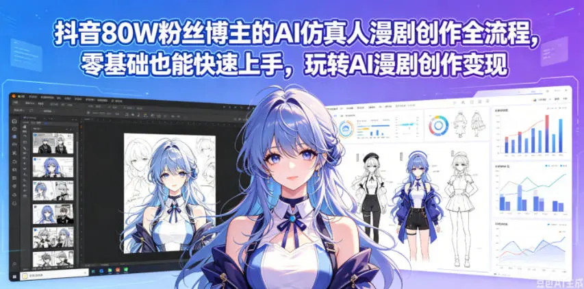抖音80W粉丝博主的AI仿真人漫剧创作全流程