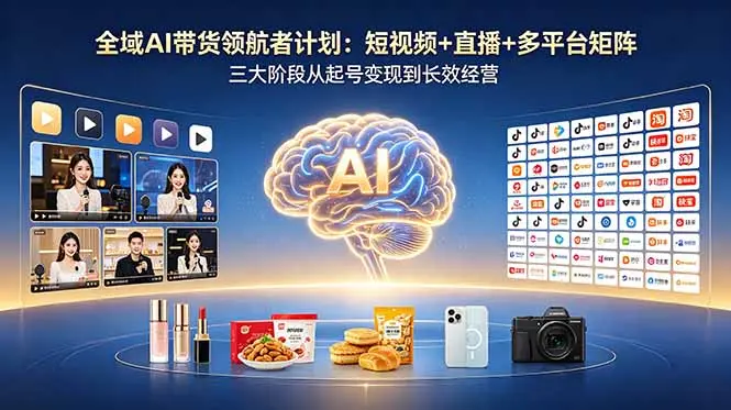 全域AI带货领航者计划：短视频+直播+多平台矩阵