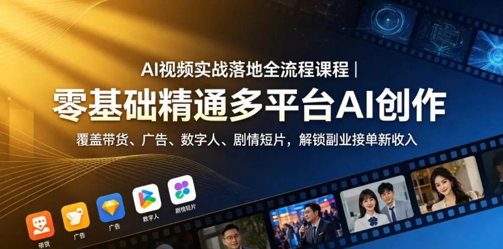 AI视频实战落地全流程课程｜零基础精通多平台AI创作