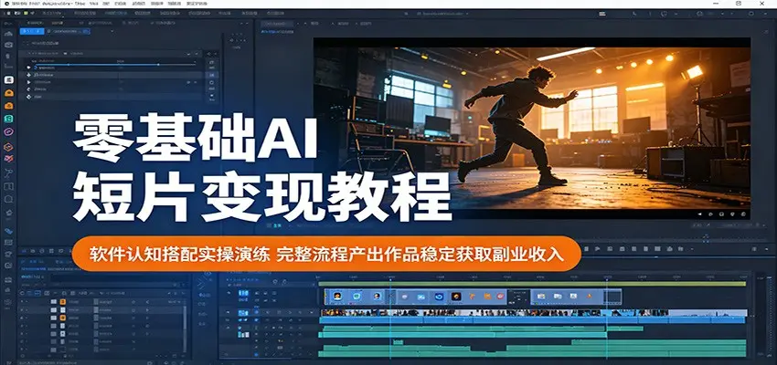 零基础AI短片变现教程：软件认知搭配实操演练