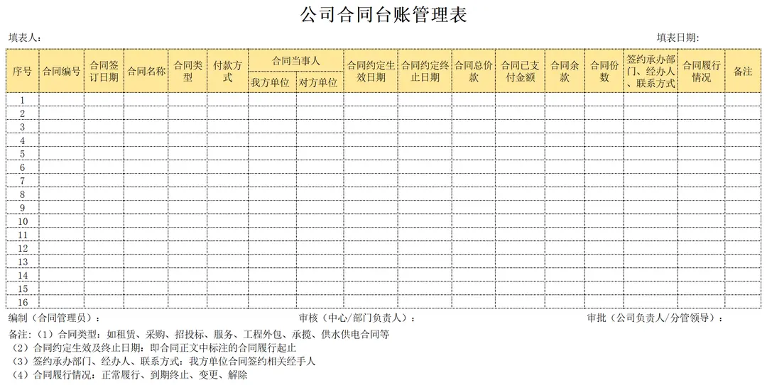 100多套合同台账明细登记管理报表excel表格管理系统 第5张