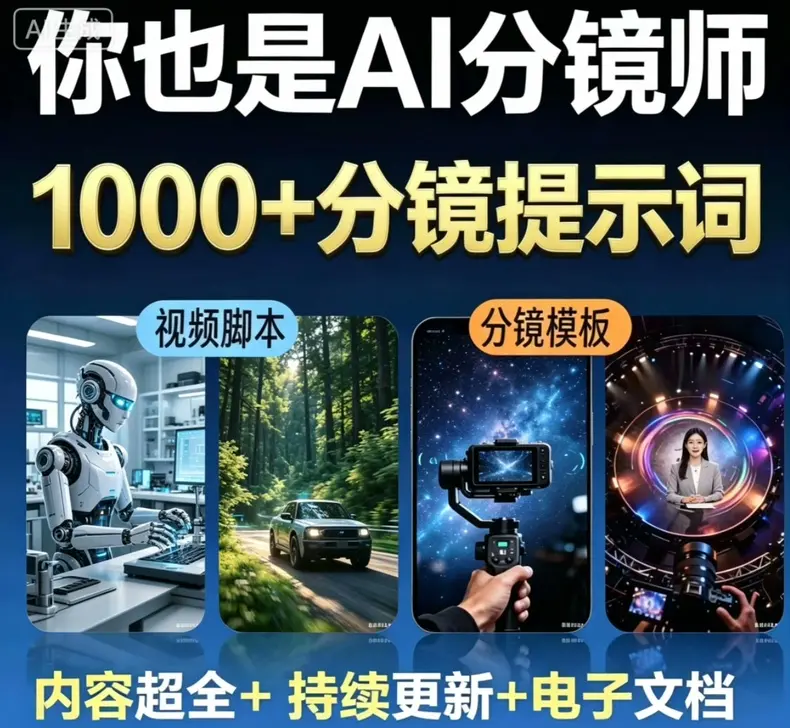1000+AI大师级影视分镜提示词合集，分镜模板直接套用