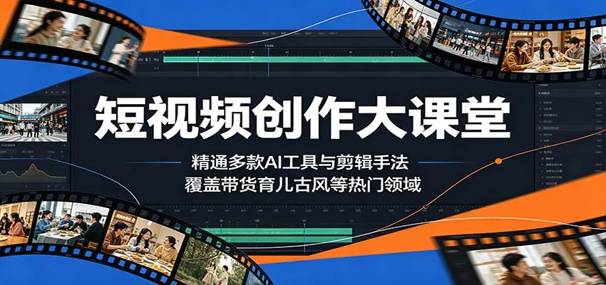 短视频创作大课堂：精通多款AI工具与剪辑手法
