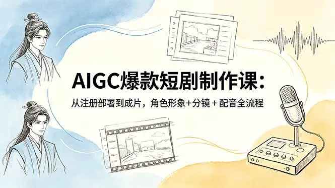 AIGC爆款短剧制作课：角色形象+分镜+配音全流程