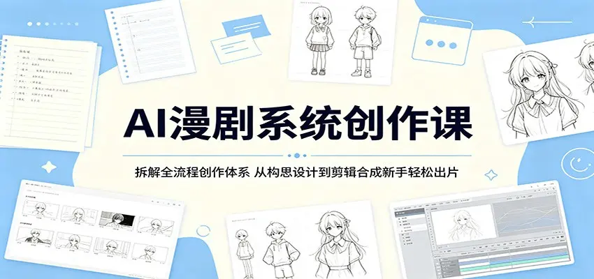 AI漫剧系统创作课：从构思设计到剪辑合成新手轻松出片