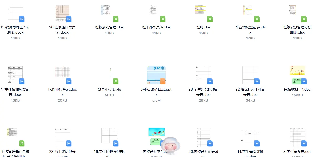 精选班主任班级管理全套表格，可编辑打印 第3张