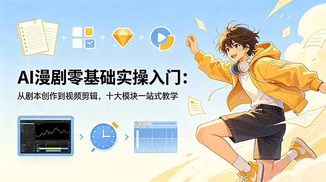 AI漫剧零基础实操入门：从剧本创作到视频剪辑
