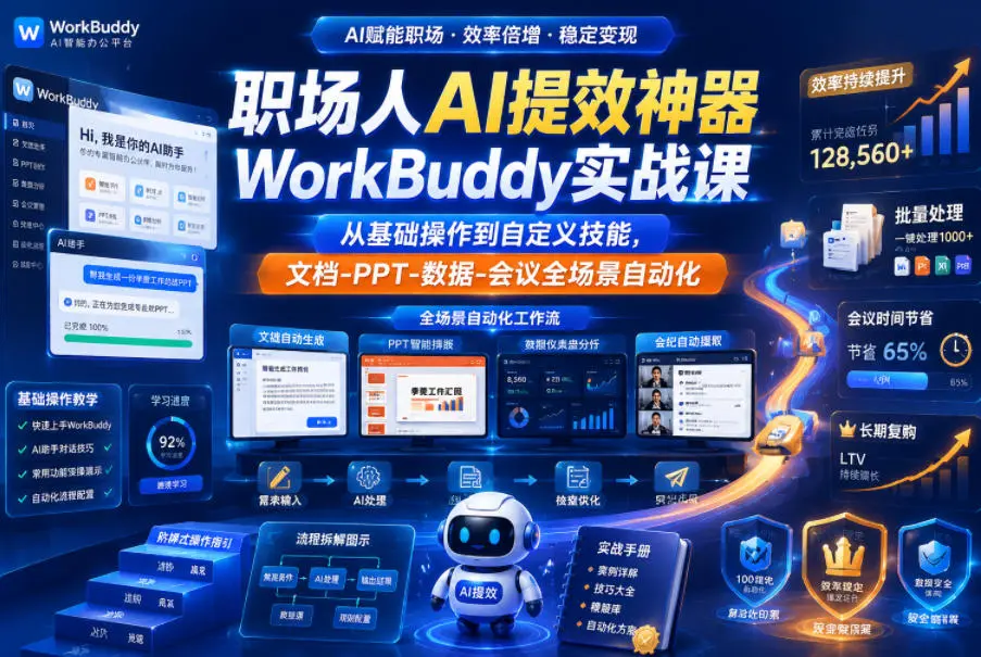 职场人AI提效神器WorkBuddy实战课