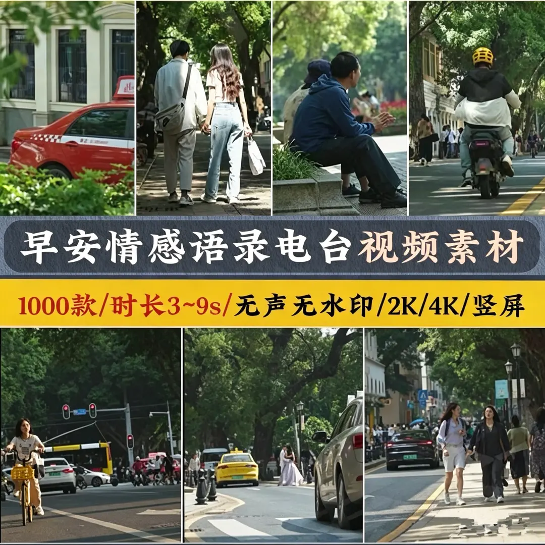 早安情感语录电台视频素材合集【2K/4K无声无水印】
