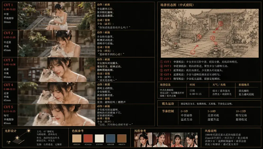 人物一致性提示词+故事板分镜+15个案例