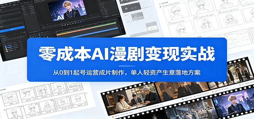 零成本AI漫剧变现实战：从0到1起号运营成片制作